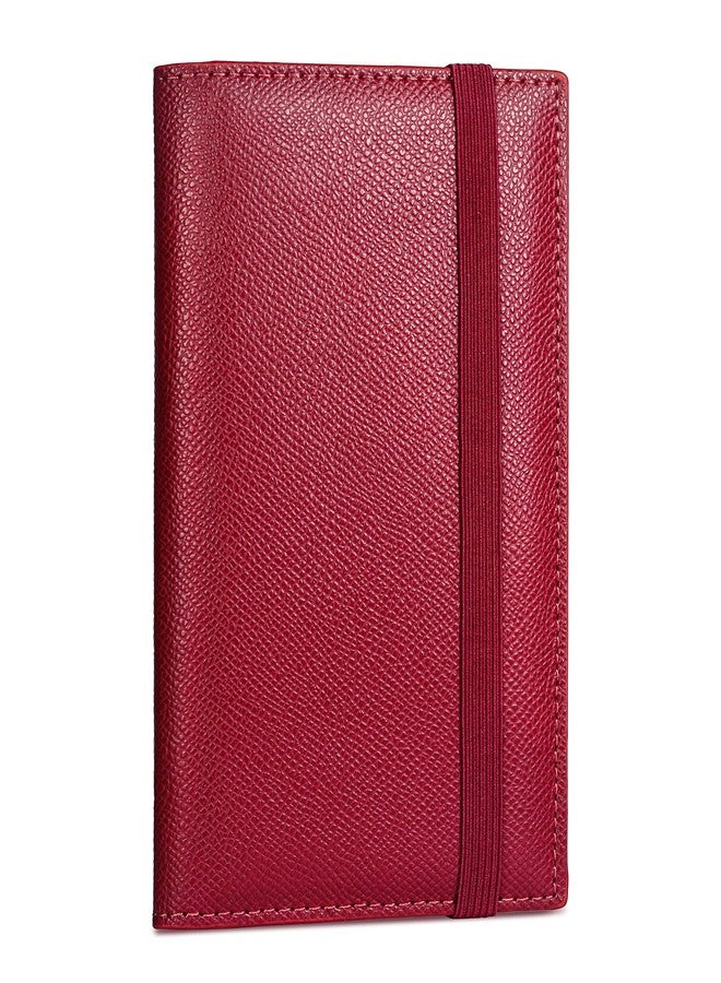 Yarnic Checkbook Cover for Personal Checkbook, Checkbook Holder with Pen Holder & Built-in Clear Plastic Divider for Duplicate Checks (Dark Red) - Image 1
